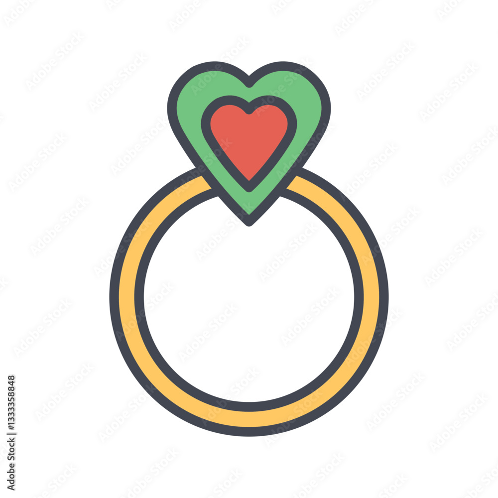 Heart Shaped Ring Vector Icon Heart Shaped Ring Vector Icon