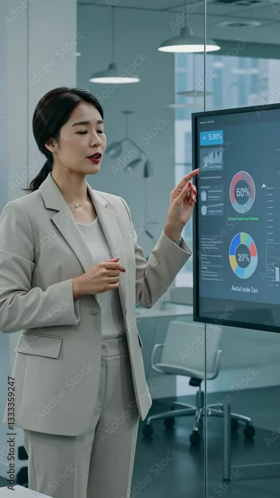 A businesswoman giving a presentation A businesswoman giving a presentation