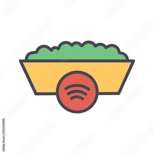 Smart Cat Litter Box Vector Icon
