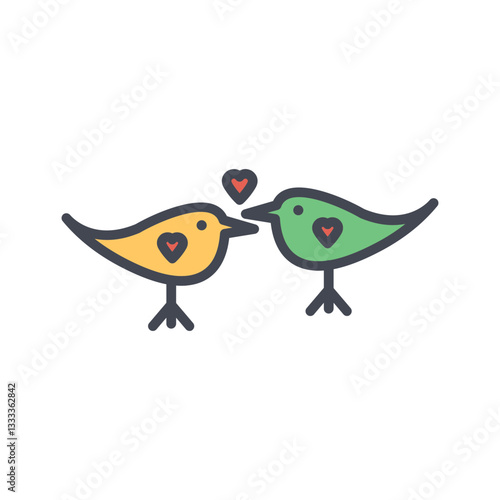 Lovebirds Vector Icon