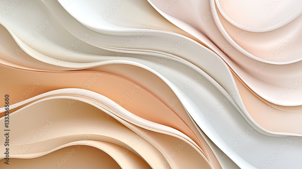 Obraz premium Elegant Abstract Waves of Cream and Peach Tones for Design Use
