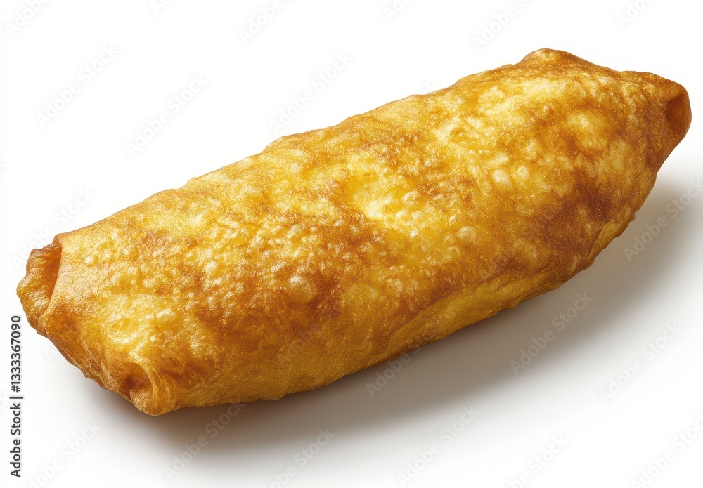 Golden Crispy Deep-Fried Pastry Treat with Irresistible Texture and Flavor Sitting on White Background Golden Crispy Deep-Fried Pastry Treat with Irresistible Texture and Flavor Sitting on White Background