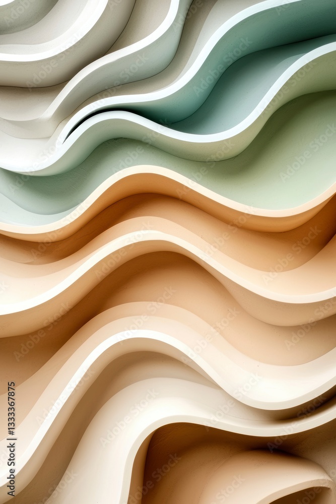 Obraz premium Abstract Wave Pattern in Pastel Colors.