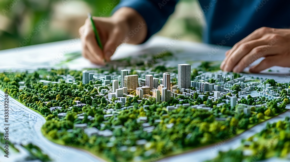 Urban planning models city development green spaces workshop indoor perspective Urban planning models city development green spaces workshop indoor perspective