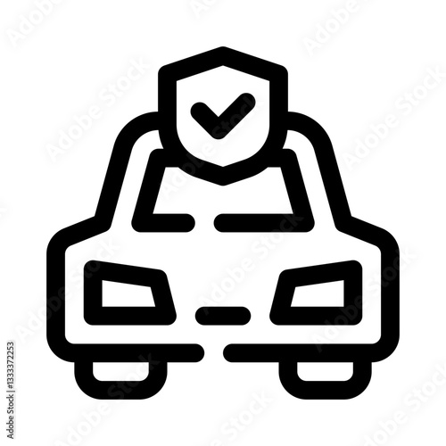 Car with Shield line icon