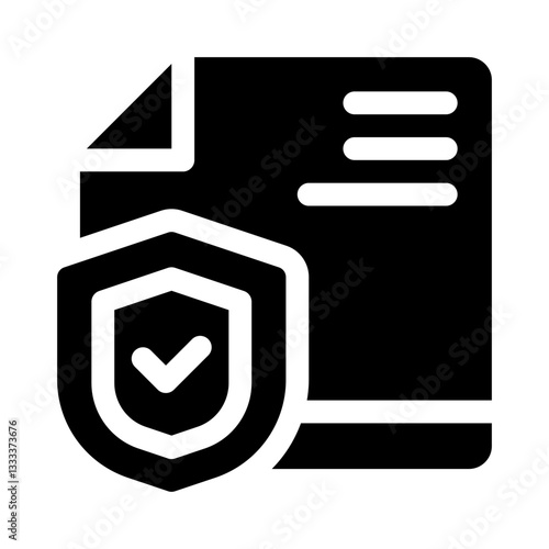 Document shield glyph icon