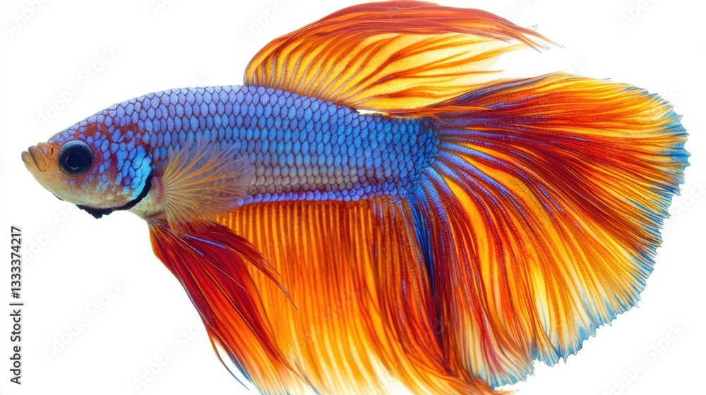 Colorful Siamese Fighting Fish with Flowing Fins Colorful Siamese Fighting Fish with Flowing Fins