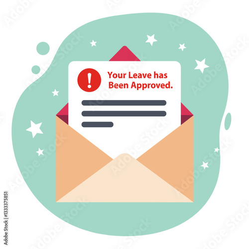 Approved leave notification in email, positive communication