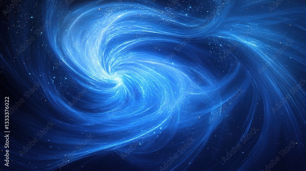 Fototapeta premium Abstract Blue Background with Sparkling Stars and Light Effects