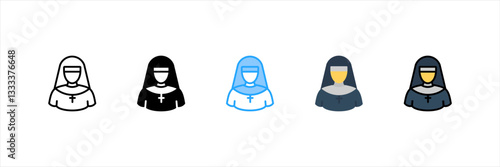 Nuns Multi Style Icon Set