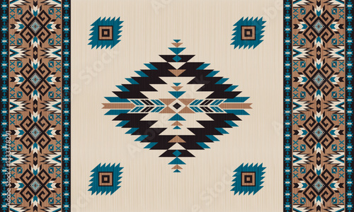 American tribal ethnic native pattern.Traditional Navajo,Aztec,Apache,Southwest and Mexican style fabric pattern.Abstract vector motifs pattern.For fabric,clothing,blanket,carpet,woven,wrap,decoration