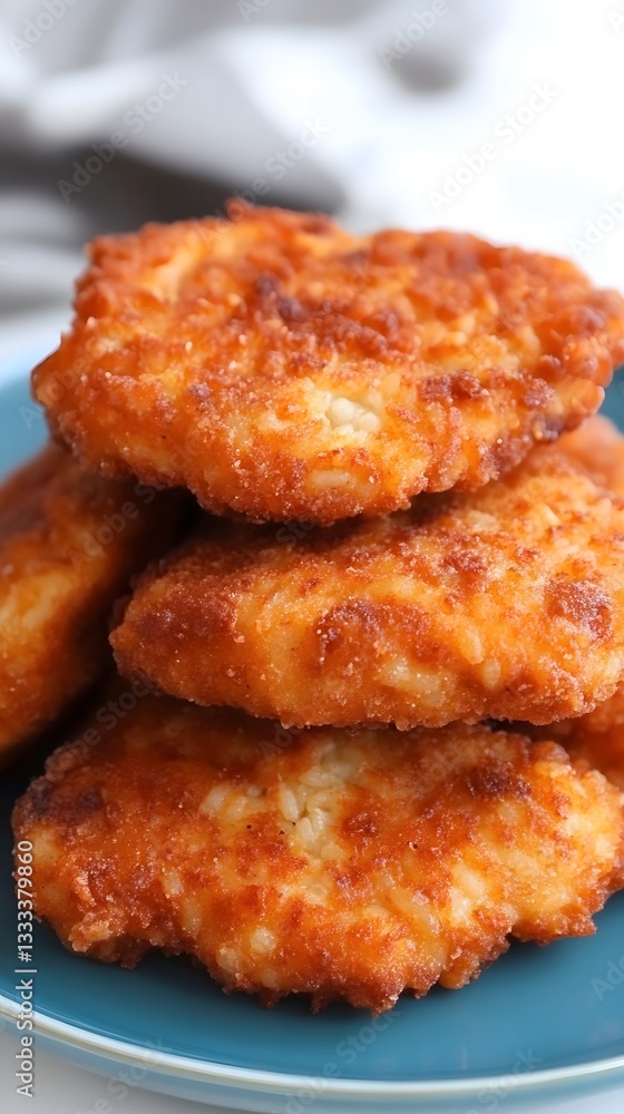 Crispy Golden Fried Rice Cakes Appetizer Food Crispy Golden Fried Rice Cakes Appetizer Food