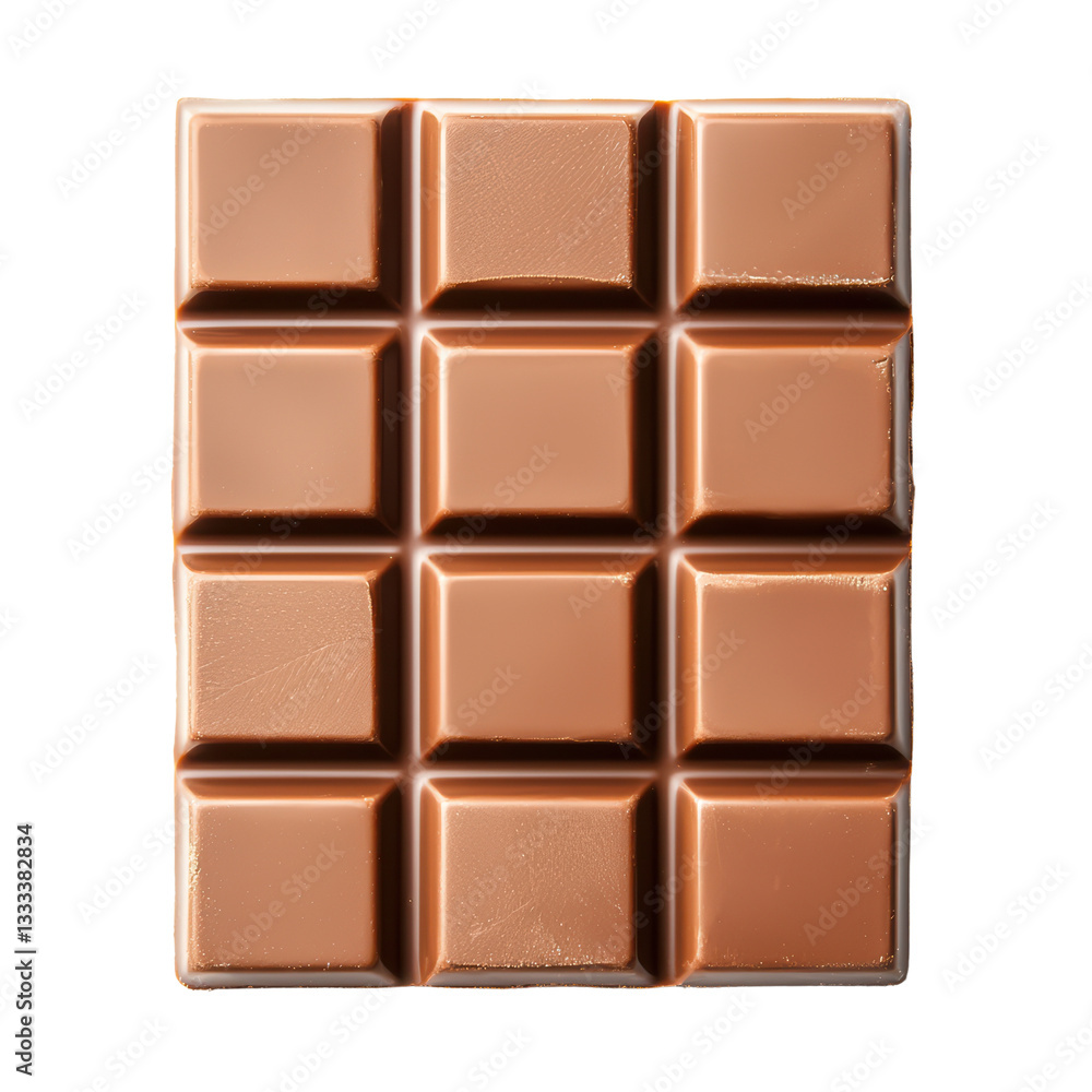 Close-up of a chocolate bar with distinct squares Close-up of a chocolate bar with distinct squares