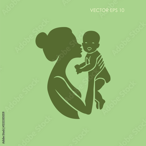 Cherished Moment Mother and Child Embracing in Silhouette
