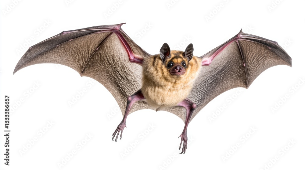 Obraz premium A Brown Bat In Flight With Its Wings Spread Wide