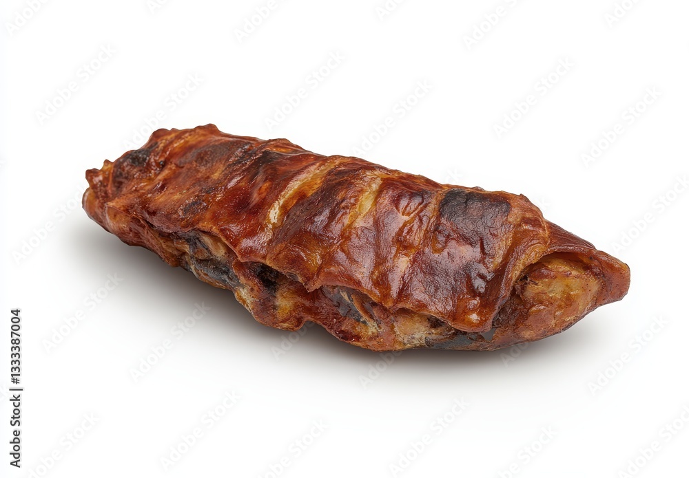 Savory and Succulent Grilled Meat Cut with Crispy Exterior Displayed on White Background for Culinary Inspiration and Food Presentation Savory and Succulent Grilled Meat Cut with Crispy Exterior Displayed on White Background for Culinary Inspiration and Food Presentation