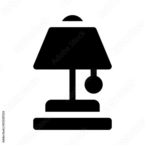 Bedside lamp glyph icon