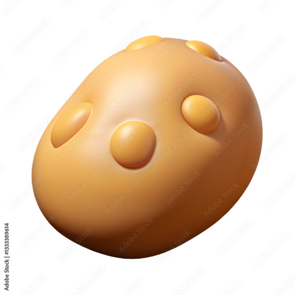 Fototapeta premium Realistic potato 3D icon showcasing a fresh and organic vegetable design 