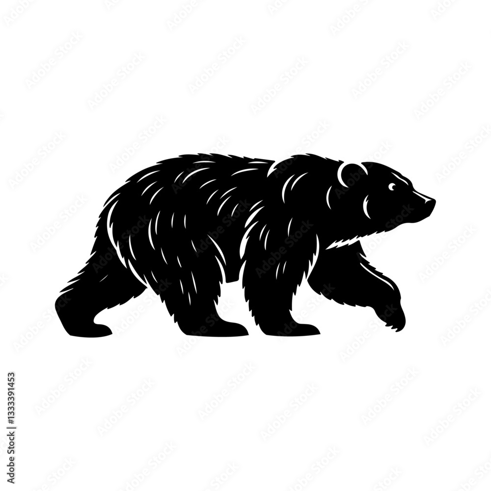 Obraz premium Bear,silhouette vector file.