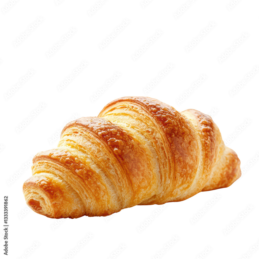 Freshly baked golden croissant on a Transparent background Freshly baked golden croissant on a Transparent background