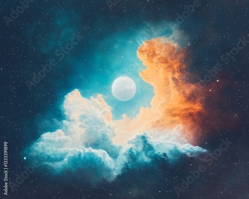Cosmic Cloudscape: Full Moon Nebula.