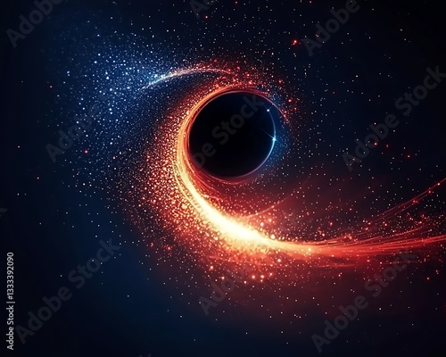 Cosmic swirl for fiery nebula, space.