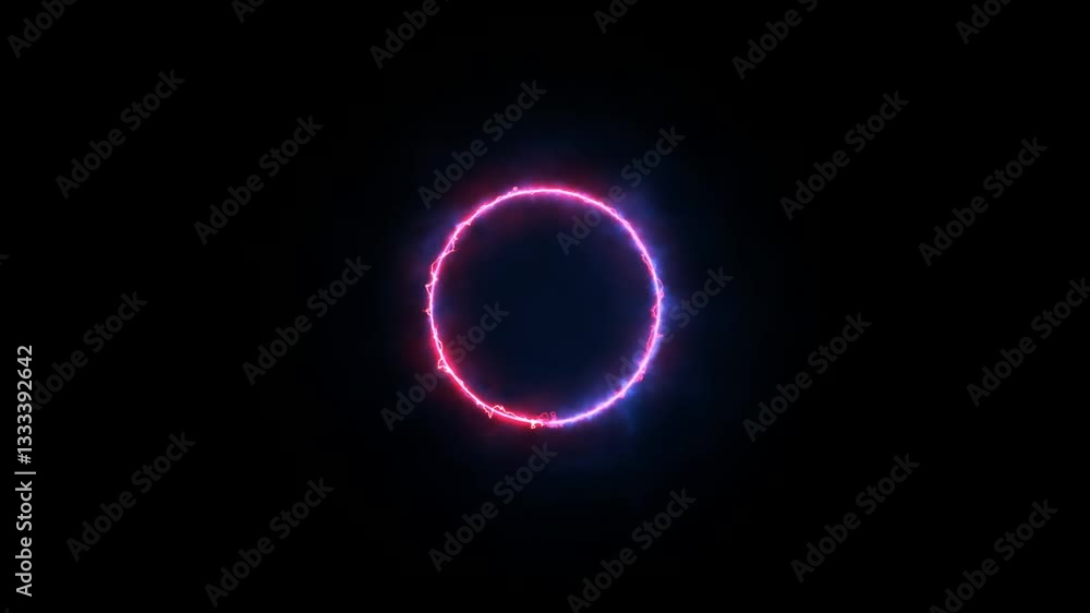 Plasma ring against dark background, circle glow border, alpha channel, seamless loop Plasma ring against dark background, circle glow border, alpha channel, seamless loop