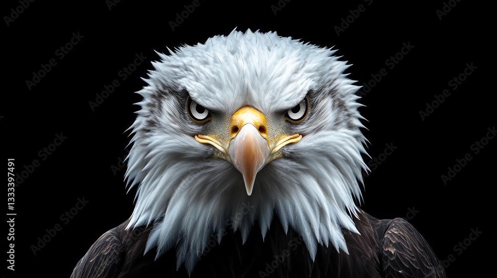 A Bald Eagle Portrait with an Intense Gaze A Bald Eagle Portrait with an Intense Gaze