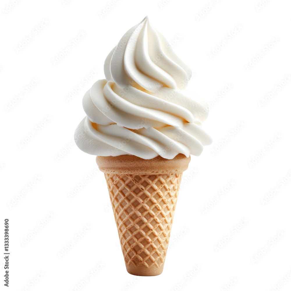Delicious soft serve ice cream in a cone Delicious soft serve ice cream in a cone