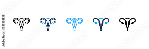 Uterus Multi Style Icon Set
