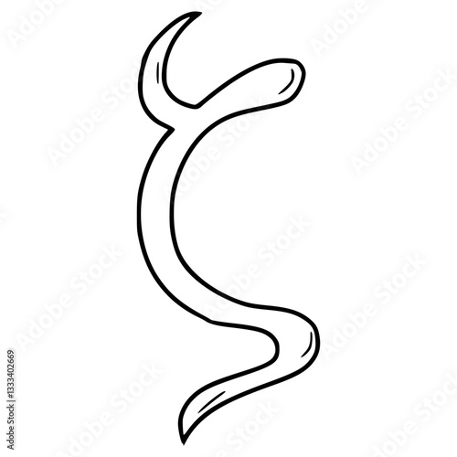 zeta symbol illustration hand drawn outline vector