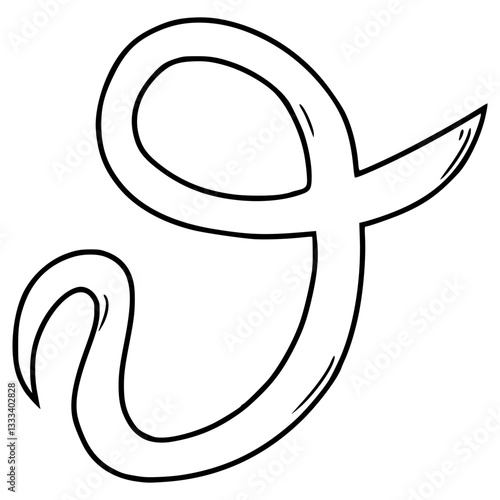 theta symbol illustration hand drawn outline vector