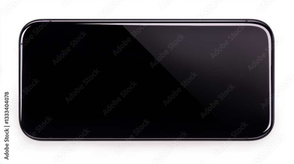 Black Smartphone on White Background Ready for Display and Use Black Smartphone on White Background Ready for Display and Use