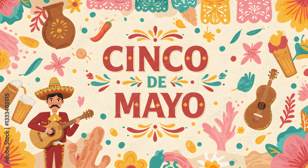 Naklejka premium Cinco De Mayo Celebration