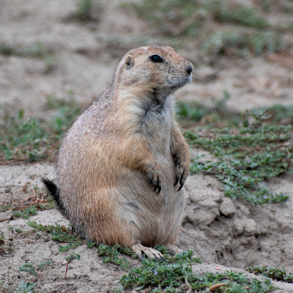 This image showcases a prairie dog standing upright in a grassy field, symbolizing alertness and the connection of wildlife within their natural habitat. This image showcases a prairie dog standing upright in a grassy field, symbolizing alertness and the connection of wildlife within their natural habitat.