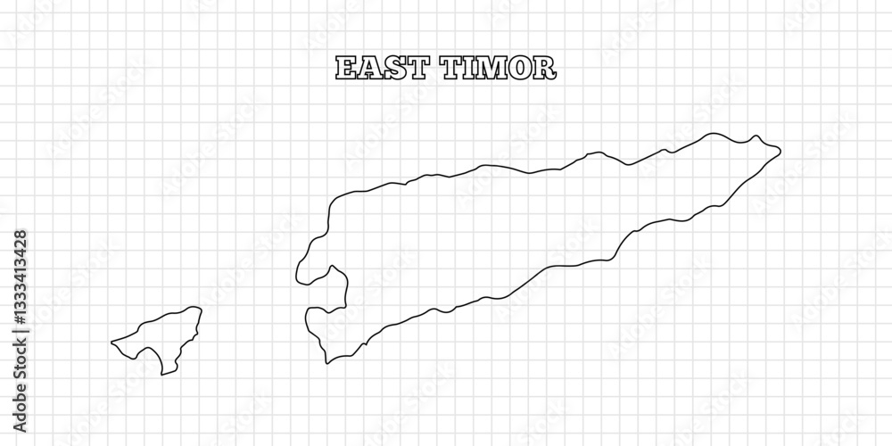 Fototapeta premium East timor map travel with outline simple drawing version Illustration