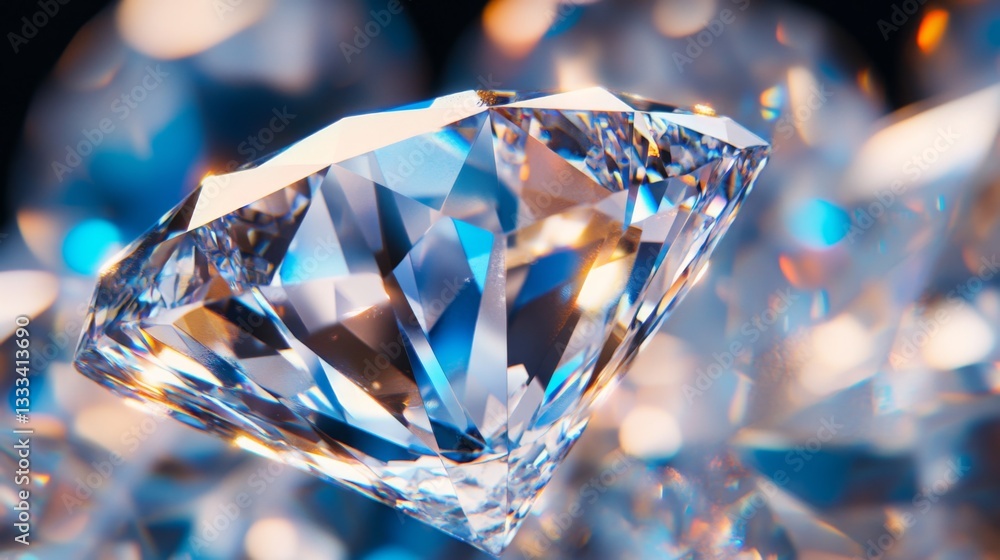 A Sparkling Diamond Reflecting Light Beautifully A Sparkling Diamond Reflecting Light Beautifully