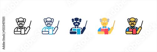 Teacher Multi Style Icon Set