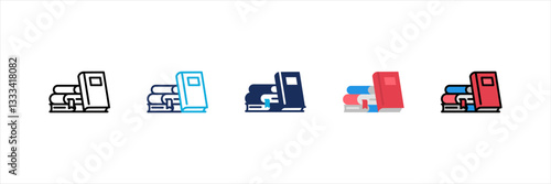 Books Multi Style Icon Set
