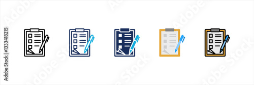 Assignment Multi Style Icon Set
