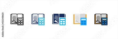 Accounting Book Multi Style Icon Set