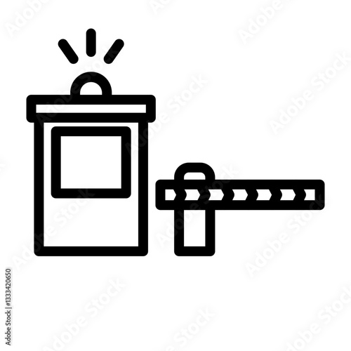 Police Checkpoint Vector Line Icon Design