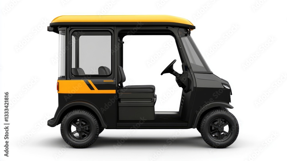 Black and Yellow Low-Speed Vehicle Black and Yellow Low-Speed Vehicle