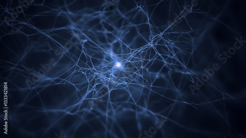 Abstract Network  Neural Connections  Intricate Web  Blue Glowing Lines  Technology Backgr