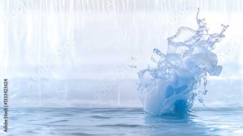 Dynamic Water Splash  Abstract Blue Liquid Art  High Resolution Photo
