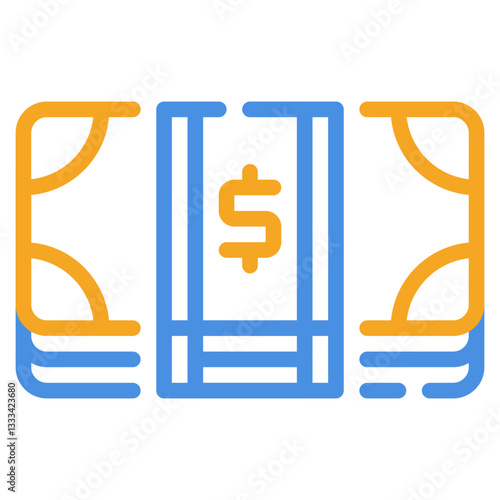 Stylized Stack of Dollar Bills Icon