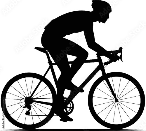 high quality race bicyclist silhouette - vector
