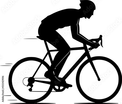 high quality race bicyclist silhouette - vector
