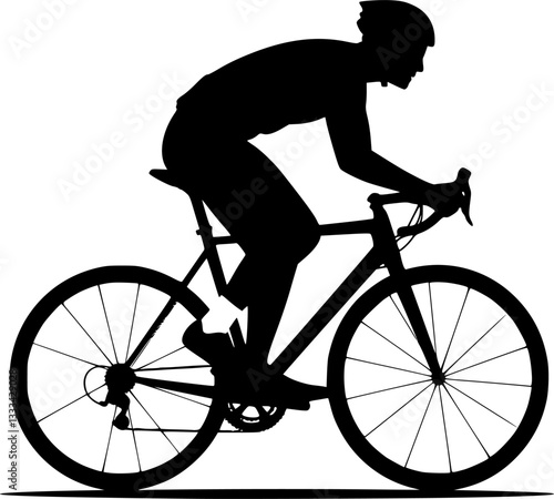 high quality race bicyclist silhouette - vector
