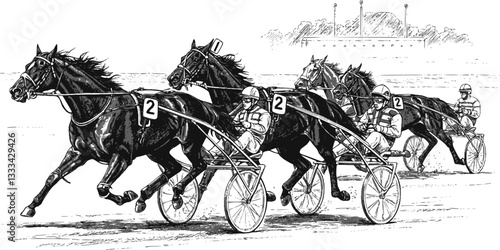 Trotters race sketch illustration
